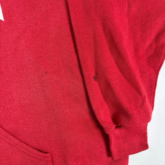 Vintage 80s Wisconsin Badgers Hoodie Mens Large University of Madison Sweatshirt - Picture 3 of 10